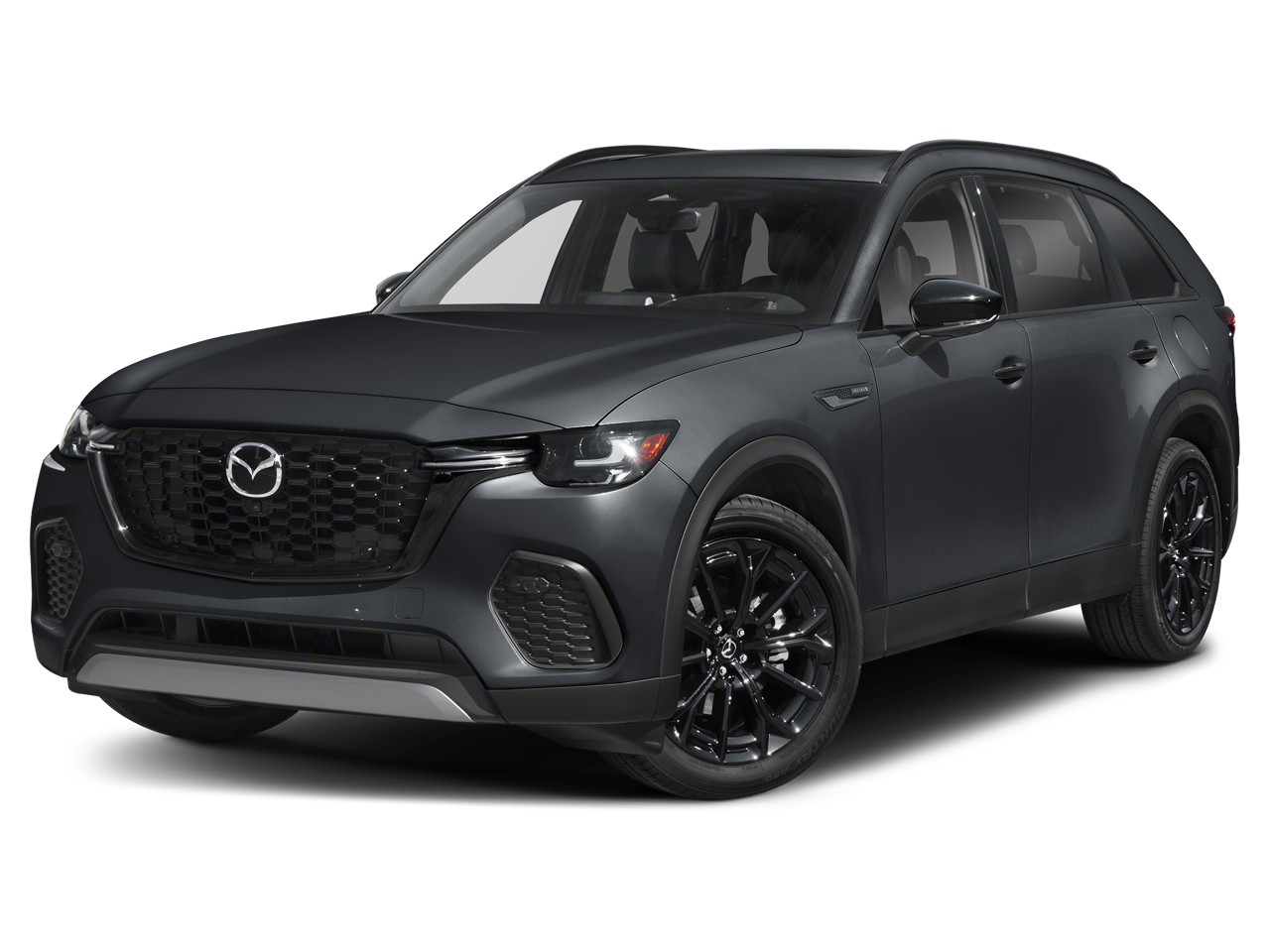 2025 Mazda Mazda CX-70 3.3 Turbo Premium Plus Package in Jet Black Mica — front three-quarter view