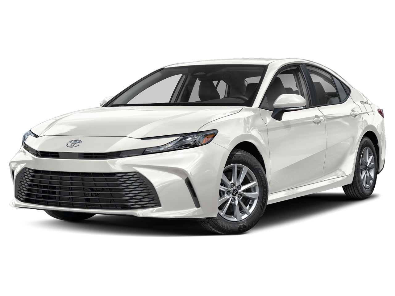 2025 Toyota Camry LE in Ice Cap — front three-quarter view
