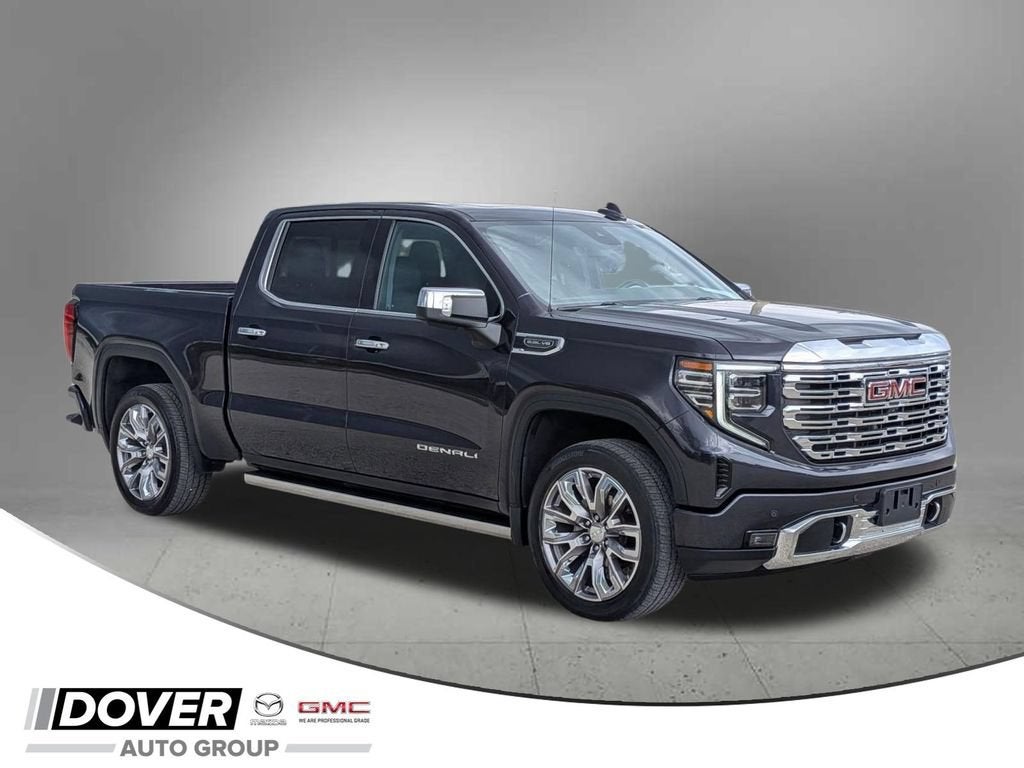 2023 GMC Sierra 1500 Denali in Titanium Rush Metallic — front three-quarter view